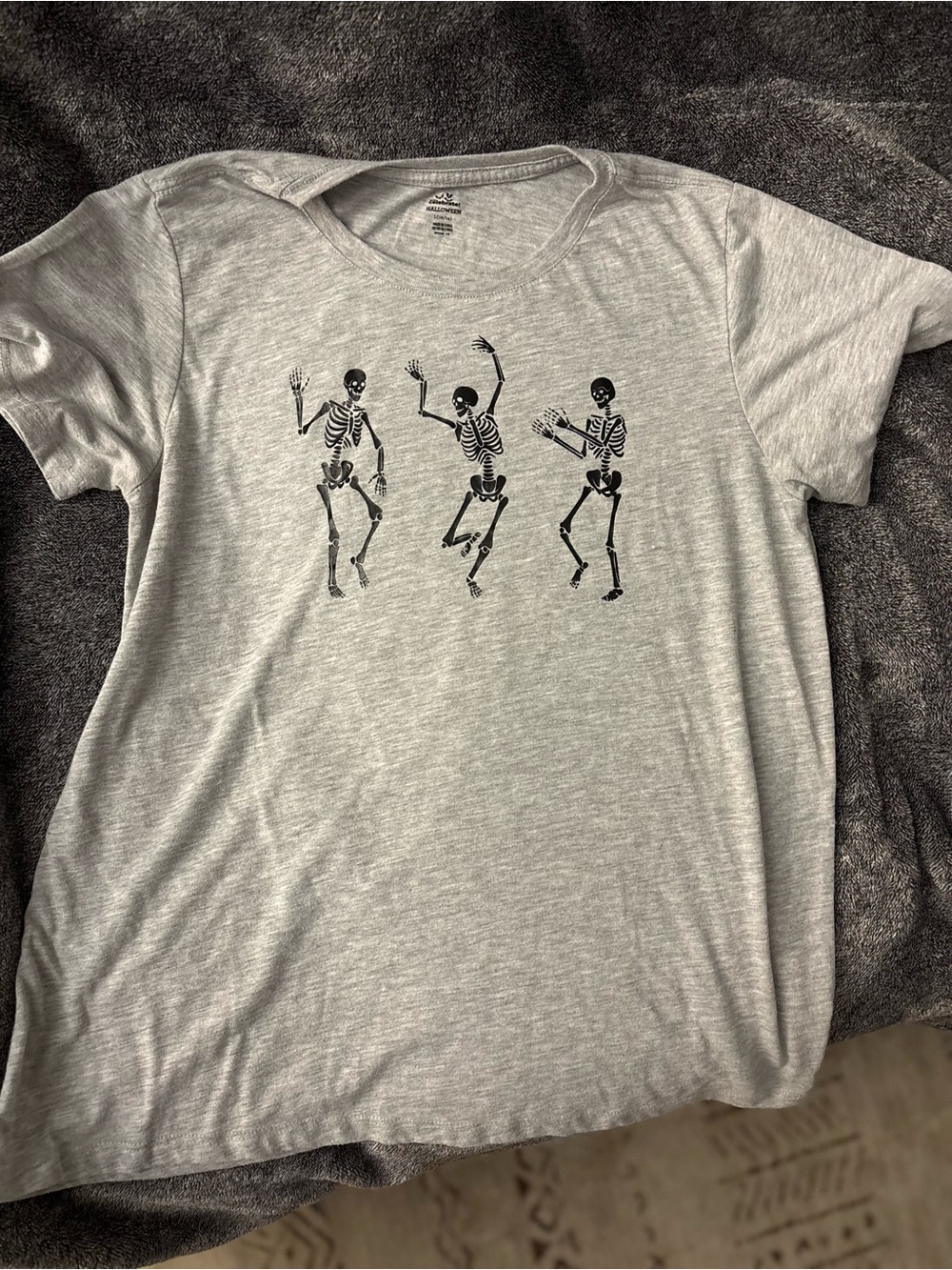 Gray Women's Skeleton Graphic Tee